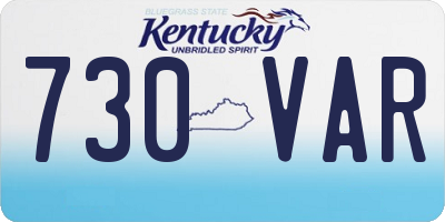 KY license plate 730VAR