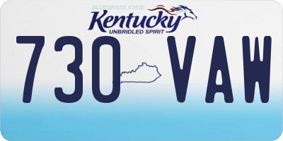 KY license plate 730VAW