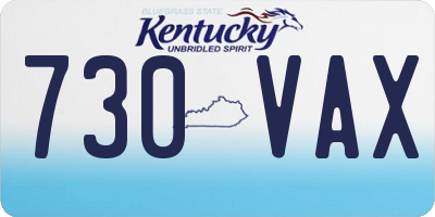 KY license plate 730VAX
