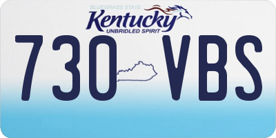 KY license plate 730VBS