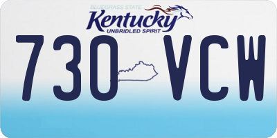 KY license plate 730VCW