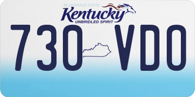 KY license plate 730VDO
