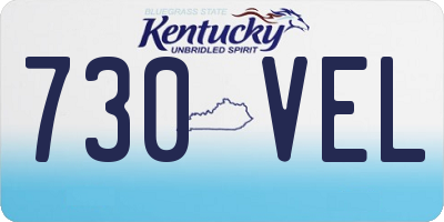 KY license plate 730VEL