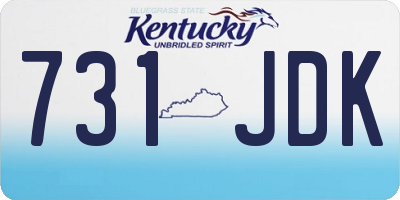 KY license plate 731JDK