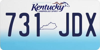 KY license plate 731JDX