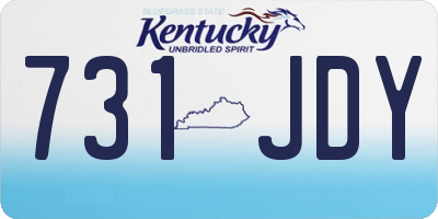 KY license plate 731JDY