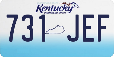 KY license plate 731JEF