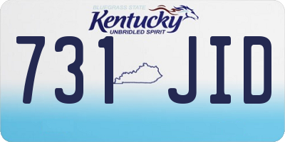 KY license plate 731JID