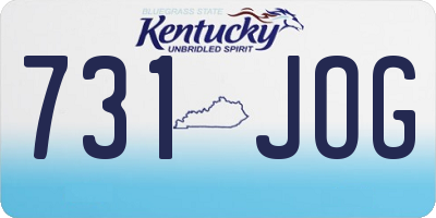 KY license plate 731JOG