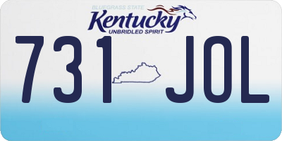 KY license plate 731JOL