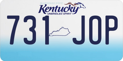 KY license plate 731JOP
