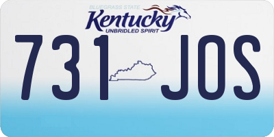 KY license plate 731JOS