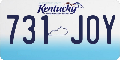 KY license plate 731JOY