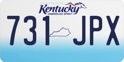 KY license plate 731JPX