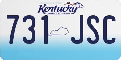 KY license plate 731JSC