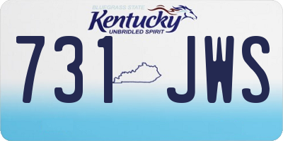 KY license plate 731JWS