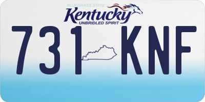 KY license plate 731KNF