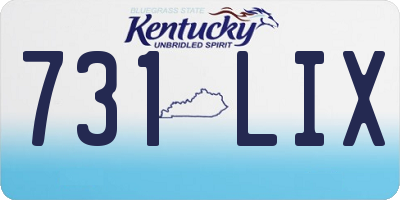 KY license plate 731LIX