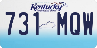 KY license plate 731MQW