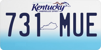 KY license plate 731MUE