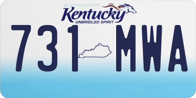 KY license plate 731MWA