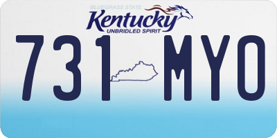 KY license plate 731MYO