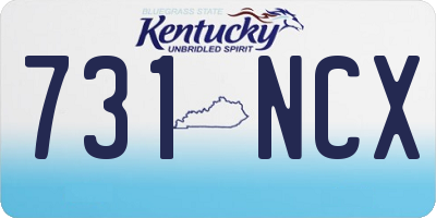 KY license plate 731NCX