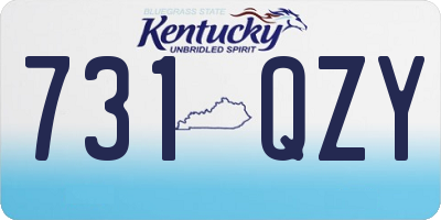 KY license plate 731QZY