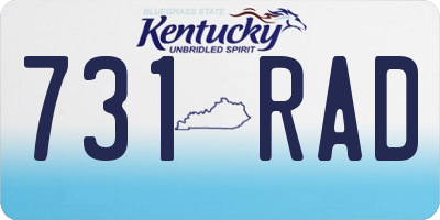 KY license plate 731RAD