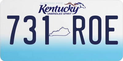 KY license plate 731ROE