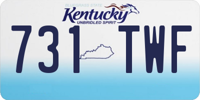 KY license plate 731TWF