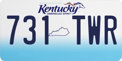 KY license plate 731TWR