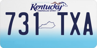 KY license plate 731TXA