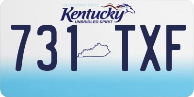 KY license plate 731TXF