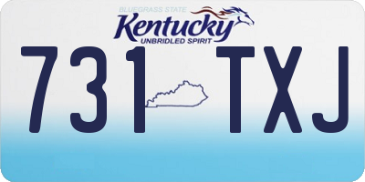 KY license plate 731TXJ