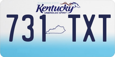 KY license plate 731TXT