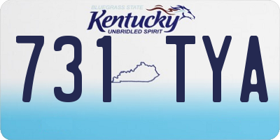 KY license plate 731TYA
