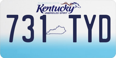 KY license plate 731TYD