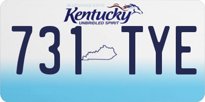 KY license plate 731TYE
