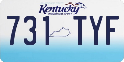 KY license plate 731TYF