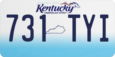 KY license plate 731TYI