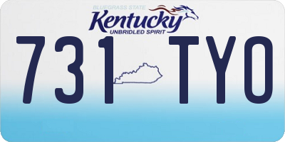 KY license plate 731TYO