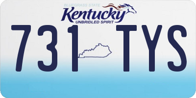KY license plate 731TYS
