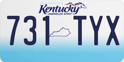 KY license plate 731TYX