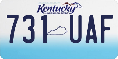 KY license plate 731UAF