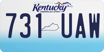 KY license plate 731UAW