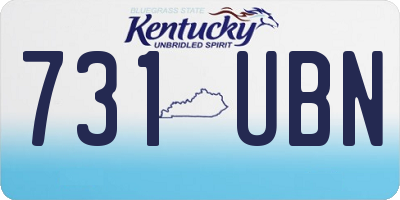 KY license plate 731UBN