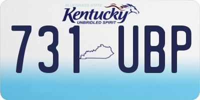 KY license plate 731UBP