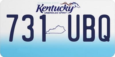 KY license plate 731UBQ