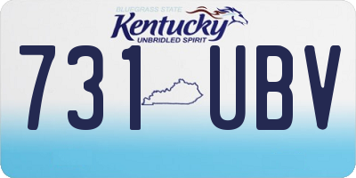KY license plate 731UBV